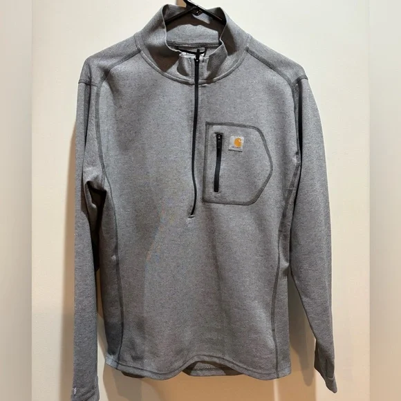 Carhartt Heather Gray Quarter-Zip Pullover - Picture 2 of 15